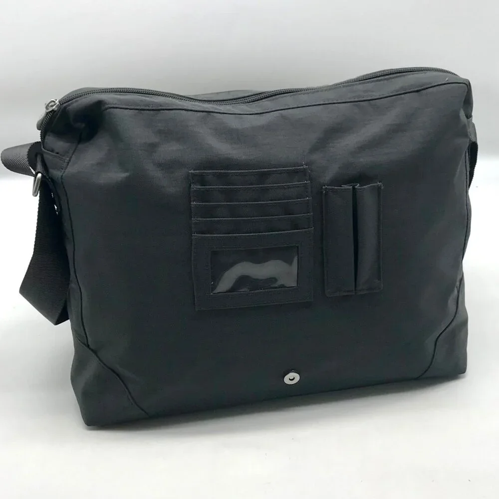 Baggallini Neighborhood Gray Nylon Laptop Messenger Bag